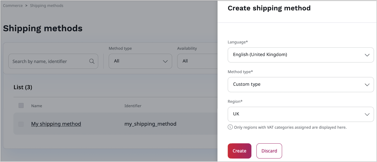 Creating a shipping method of custom type
